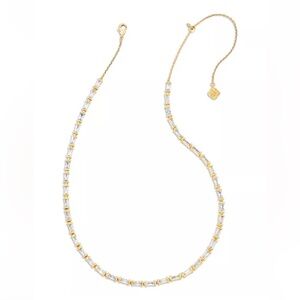 Kendra Scott Juliette Strand Necklace in Gold White Crystal